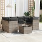 vidaXL 7-tlg. Garten-Sofagarnitur mit Kissen Hellgrau Poly Rattan vidaXL 7-tlg. Garten-Sofagarnitur mit Kissen Hellgrau Poly Rattan