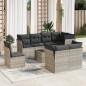 vidaXL 9-tlg. Garten-Sofagarnitur mit Kissen Hellgrau Poly Rattan vidaXL 9-tlg. Garten-Sofagarnitur mit Kissen Hellgrau Poly Rattan