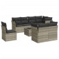 vidaXL 9-tlg. Garten-Sofagarnitur mit Kissen Hellgrau Poly Rattan vidaXL 9-tlg. Garten-Sofagarnitur mit Kissen Hellgrau Poly Rattan