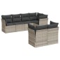 vidaXL 7-tlg. Garten-Sofagarnitur mit Kissen Hellgrau Poly Rattan vidaXL 7-tlg. Garten-Sofagarnitur mit Kissen Hellgrau Poly Rattan