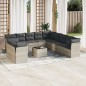 vidaXL 12-tlg. Garten-Sofagarnitur mit Kissen Hellgrau Poly Rattan vidaXL 12-tlg. Garten-Sofagarnitur mit Kissen Hellgrau Poly Rattan