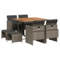 vidaXL 9-tlg. Garten-Essgruppe mit Kissen Grau Poly Rattan vidaXL 9-tlg. Garten-Essgruppe mit Kissen Grau Poly Rattan