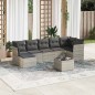 vidaXL 8-tlg. Garten-Sofagarnitur mit Kissen Hellgrau Poly Rattan vidaXL 8-tlg. Garten-Sofagarnitur mit Kissen Hellgrau Poly Rattan