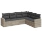 vidaXL 6-tlg. Garten-Sofagarnitur mit Kissen Hellgrau Poly Rattan vidaXL 6-tlg. Garten-Sofagarnitur mit Kissen Hellgrau Poly Rattan