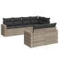 vidaXL 7-tlg. Garten-Sofagarnitur mit Kissen Hellgrau Poly Rattan vidaXL 7-tlg. Garten-Sofagarnitur mit Kissen Hellgrau Poly Rattan