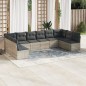 vidaXL 10-tlg. Garten-Sofagarnitur mit Kissen Hellgrau Poly Rattan vidaXL 10-tlg. Garten-Sofagarnitur mit Kissen Hellgrau Poly Rattan