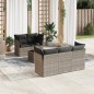 vidaXL 6-tlg. Garten-Sofagarnitur mit Kissen Hellgrau Poly Rattan vidaXL 6-tlg. Garten-Sofagarnitur mit Kissen Hellgrau Poly Rattan