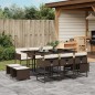 vidaXL 11-tlg. Garten-Essgruppe mit Kissen Braun Poly Rattan vidaXL 11-tlg. Garten-Essgruppe mit Kissen Braun Poly Rattan