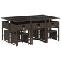 vidaXL 11-tlg. Garten-Essgruppe mit Kissen Braun Poly Rattan vidaXL 11-tlg. Garten-Essgruppe mit Kissen Braun Poly Rattan