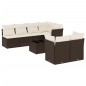 vidaXL 8-tlg. Garten-Sofagarnitur mit Kissen Braun Poly Rattan vidaXL 8-tlg. Garten-Sofagarnitur mit Kissen Braun Poly Rattan