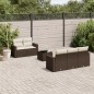 vidaXL 6-tlg. Garten-Sofagarnitur mit Kissen Braun Poly Rattan vidaXL 6-tlg. Garten-Sofagarnitur mit Kissen Braun Poly Rattan