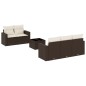 vidaXL 6-tlg. Garten-Sofagarnitur mit Kissen Braun Poly Rattan vidaXL 6-tlg. Garten-Sofagarnitur mit Kissen Braun Poly Rattan