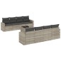 vidaXL 9-tlg. Garten-Sofagarnitur mit Kissen Hellgrau Poly Rattan vidaXL 9-tlg. Garten-Sofagarnitur mit Kissen Hellgrau Poly Rattan