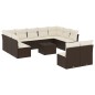 vidaXL 12-tlg. Garten-Sofagarnitur mit Kissen Braun Poly Rattan vidaXL 12-tlg. Garten-Sofagarnitur mit Kissen Braun Poly Rattan