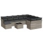 vidaXL 11-tlg. Garten-Sofagarnitur mit Kissen Hellgrau Poly Rattan vidaXL 11-tlg. Garten-Sofagarnitur mit Kissen Hellgrau Poly Rattan