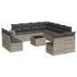 vidaXL 12-tlg. Garten-Sofagarnitur mit Kissen Hellgrau Poly Rattan vidaXL 12-tlg. Garten-Sofagarnitur mit Kissen Hellgrau Poly Rattan