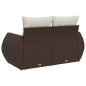 vidaXL Gartensofa mit Kissen 2-Sitzer Braun Poly Rattan vidaXL Gartensofa mit Kissen 2-Sitzer Braun Poly Rattan
