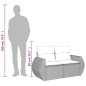 vidaXL Gartensofa mit Kissen 2-Sitzer Braun Poly Rattan vidaXL Gartensofa mit Kissen 2-Sitzer Braun Poly Rattan