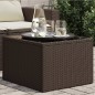 vidaXL Gartentisch mit Glasplatte Braun 55x55x37 cm Poly Rattan vidaXL Gartentisch mit Glasplatte Braun 55x55x37 cm Poly Rattan