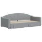 vidaXL Tagesbett Ausziehbar mit Schubladen Hellgrau 90x200 cm Stoff