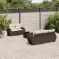 vidaXL 6-tlg. Garten-Sofagarnitur mit Kissen Braun Poly Rattan vidaXL 6-tlg. Garten-Sofagarnitur mit Kissen Braun Poly Rattan