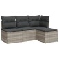 vidaXL 4-tlg. Garten-Sofagarnitur mit Kissen Hellgrau Poly Rattan vidaXL 4-tlg. Garten-Sofagarnitur mit Kissen Hellgrau Poly Rattan