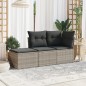 vidaXL 3-tlg. Garten-Sofagarnitur mit Kissen Hellgrau Poly Rattan vidaXL 3-tlg. Garten-Sofagarnitur mit Kissen Hellgrau Poly Rattan