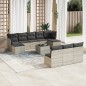 vidaXL 11-tlg. Garten-Sofagarnitur mit Kissen Hellgrau Poly Rattan vidaXL 11-tlg. Garten-Sofagarnitur mit Kissen Hellgrau Poly Rattan