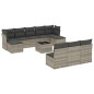 vidaXL 11-tlg. Garten-Sofagarnitur mit Kissen Hellgrau Poly Rattan vidaXL 11-tlg. Garten-Sofagarnitur mit Kissen Hellgrau Poly Rattan