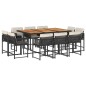 vidaXL 11-tlg. Garten-Essgruppe mit Kissen Schwarz Poly Rattan vidaXL 11-tlg. Garten-Essgruppe mit Kissen Schwarz Poly Rattan