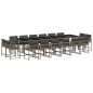 vidaXL 17-tlg. Garten-Essgruppe mit Kissen Grau Poly Rattan vidaXL 17-tlg. Garten-Essgruppe mit Kissen Grau Poly Rattan