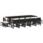 vidaXL 15-tlg. Garten-Essgruppe mit Kissen Schwarz Poly Rattan vidaXL 15-tlg. Garten-Essgruppe mit Kissen Schwarz Poly Rattan