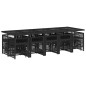 vidaXL 15-tlg. Garten-Essgruppe mit Kissen Schwarz Poly Rattan vidaXL 15-tlg. Garten-Essgruppe mit Kissen Schwarz Poly Rattan