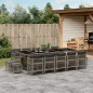 vidaXL 15-tlg. Garten-Essgruppe mit Kissen Grau Poly Rattan vidaXL 15-tlg. Garten-Essgruppe mit Kissen Grau Poly Rattan