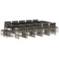 vidaXL 15-tlg. Garten-Essgruppe mit Kissen Grau Poly Rattan vidaXL 15-tlg. Garten-Essgruppe mit Kissen Grau Poly Rattan