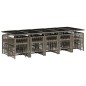 vidaXL 15-tlg. Garten-Essgruppe mit Kissen Grau Poly Rattan vidaXL 15-tlg. Garten-Essgruppe mit Kissen Grau Poly Rattan
