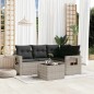 vidaXL 5-tlg. Garten-Sofagarnitur mit Kissen Hellgrau Poly Rattan vidaXL 5-tlg. Garten-Sofagarnitur mit Kissen Hellgrau Poly Rattan