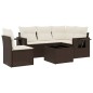 vidaXL 6-tlg. Garten-Sofagarnitur mit Kissen Braun Poly Rattan vidaXL 6-tlg. Garten-Sofagarnitur mit Kissen Braun Poly Rattan