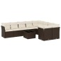 vidaXL 10-tlg. Garten-Sofagarnitur mit Kissen Braun Poly Rattan vidaXL 10-tlg. Garten-Sofagarnitur mit Kissen Braun Poly Rattan