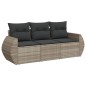 vidaXL 3-tlg. Garten-Sofagarnitur mit Kissen Hellgrau Poly Rattan vidaXL 3-tlg. Garten-Sofagarnitur mit Kissen Hellgrau Poly Rattan
