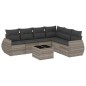 vidaXL 7-tlg. Garten-Sofagarnitur mit Kissen Hellgrau Poly Rattan vidaXL 7-tlg. Garten-Sofagarnitur mit Kissen Hellgrau Poly Rattan