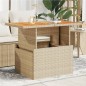vidaXL Gartentisch Beige 100x55x73 cm Poly Rattan und Akazienholz vidaXL Gartentisch Beige 100x55x73 cm Poly Rattan und Akazienholz