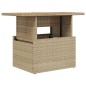 vidaXL Gartentisch Beige 100x55x73 cm Poly Rattan und Akazienholz vidaXL Gartentisch Beige 100x55x73 cm Poly Rattan und Akazienholz