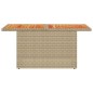 vidaXL Gartentisch Beige 100x55x73 cm Poly Rattan und Akazienholz vidaXL Gartentisch Beige 100x55x73 cm Poly Rattan und Akazienholz