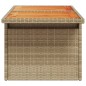 vidaXL Gartentisch Beige 100x55x73 cm Poly Rattan und Akazienholz vidaXL Gartentisch Beige 100x55x73 cm Poly Rattan und Akazienholz