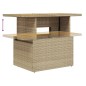vidaXL Gartentisch Beige 100x55x73 cm Poly Rattan und Akazienholz vidaXL Gartentisch Beige 100x55x73 cm Poly Rattan und Akazienholz