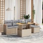 vidaXL 6-tlg. Garten-Sofagarnitur mit Kissen Beige Poly Rattan vidaXL 6-tlg. Garten-Sofagarnitur mit Kissen Beige Poly Rattan