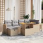 vidaXL 7-tlg. Garten-Sofagarnitur mit Kissen Beige Poly Rattan vidaXL 7-tlg. Garten-Sofagarnitur mit Kissen Beige Poly Rattan