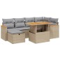 vidaXL 7-tlg. Garten-Sofagarnitur mit Kissen Beige Poly Rattan vidaXL 7-tlg. Garten-Sofagarnitur mit Kissen Beige Poly Rattan