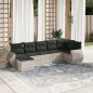vidaXL 7-tlg. Garten-Sofagarnitur mit Kissen Hellgrau Poly Rattan vidaXL 7-tlg. Garten-Sofagarnitur mit Kissen Hellgrau Poly Rattan